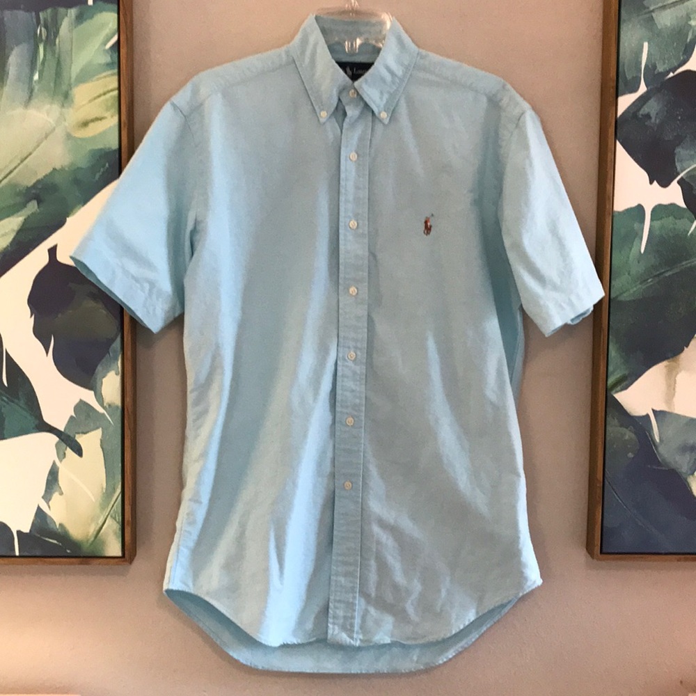 Ralph Lauren Blue Short Sleeve Button Down Shirt S